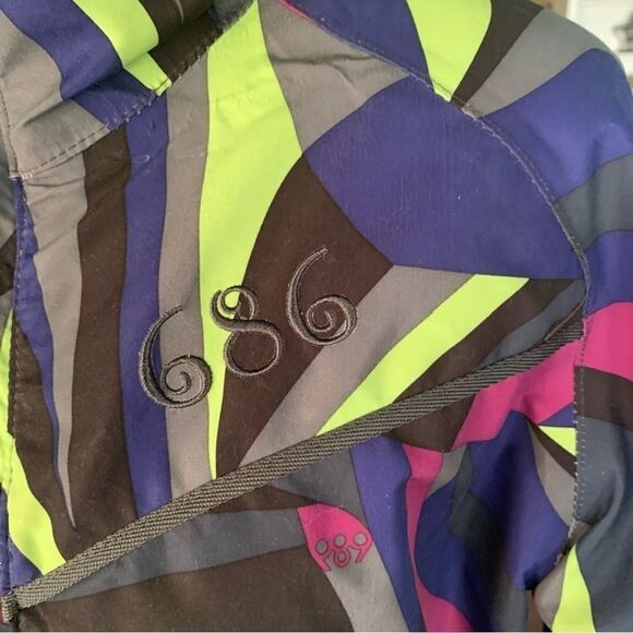 686 Snowboard Ski Jacket Graphic Neon Graphic Multicolor Sz XS - Picture 6 of 14